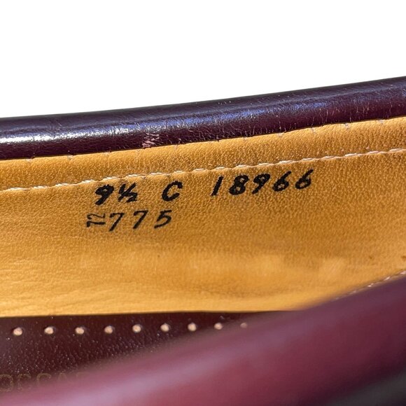 Barrie Men’s Burgundy Leather Hand-Sewn Penny Loafers Slip-On Shoes Size 9.5 - Picture 7 of 10